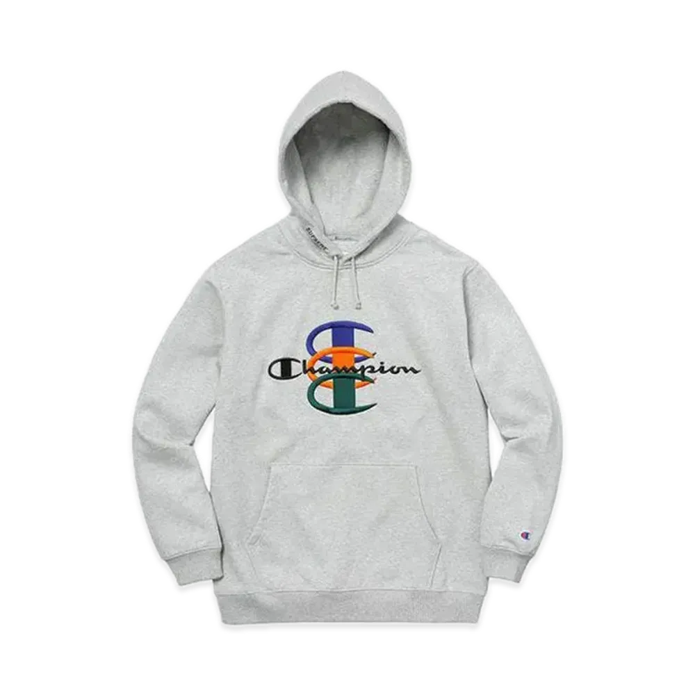 Supreme x Champion Stacked C Hooded Sweatshirt "Ash Grey"