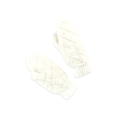 CHANEL Mittens Lambskin Shearling Cashmere "Ivory"