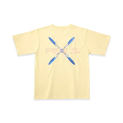 FEELS. Big Cross Logo T-Shirt "Pale Yellow"