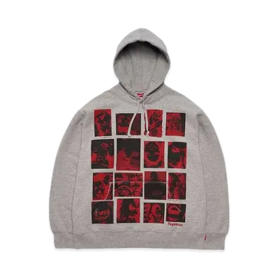 Supreme Collage Grid Hooded Sweatshirt "Grey"
