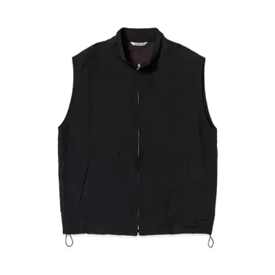 AURALEE High Count Wool Poplin Vest "Black"