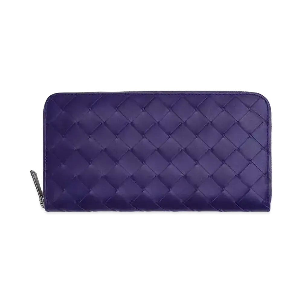 Bottega Veneta Intrecciato Calfskin Zip Around Wallet "Unicorn/Kiwi"