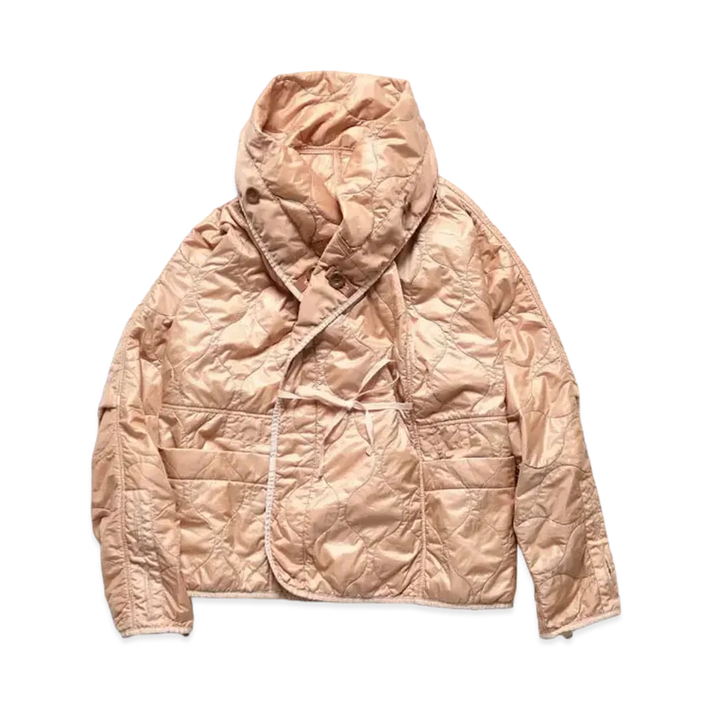 KAPITAL Uneven Dyeing Nylon Quilting Lining Ring Coat "Pink"