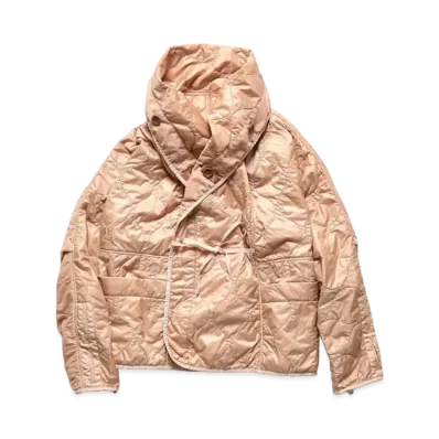 KAPITAL Uneven Dyeing Nylon Quilting Lining Ring Coat "Pink"