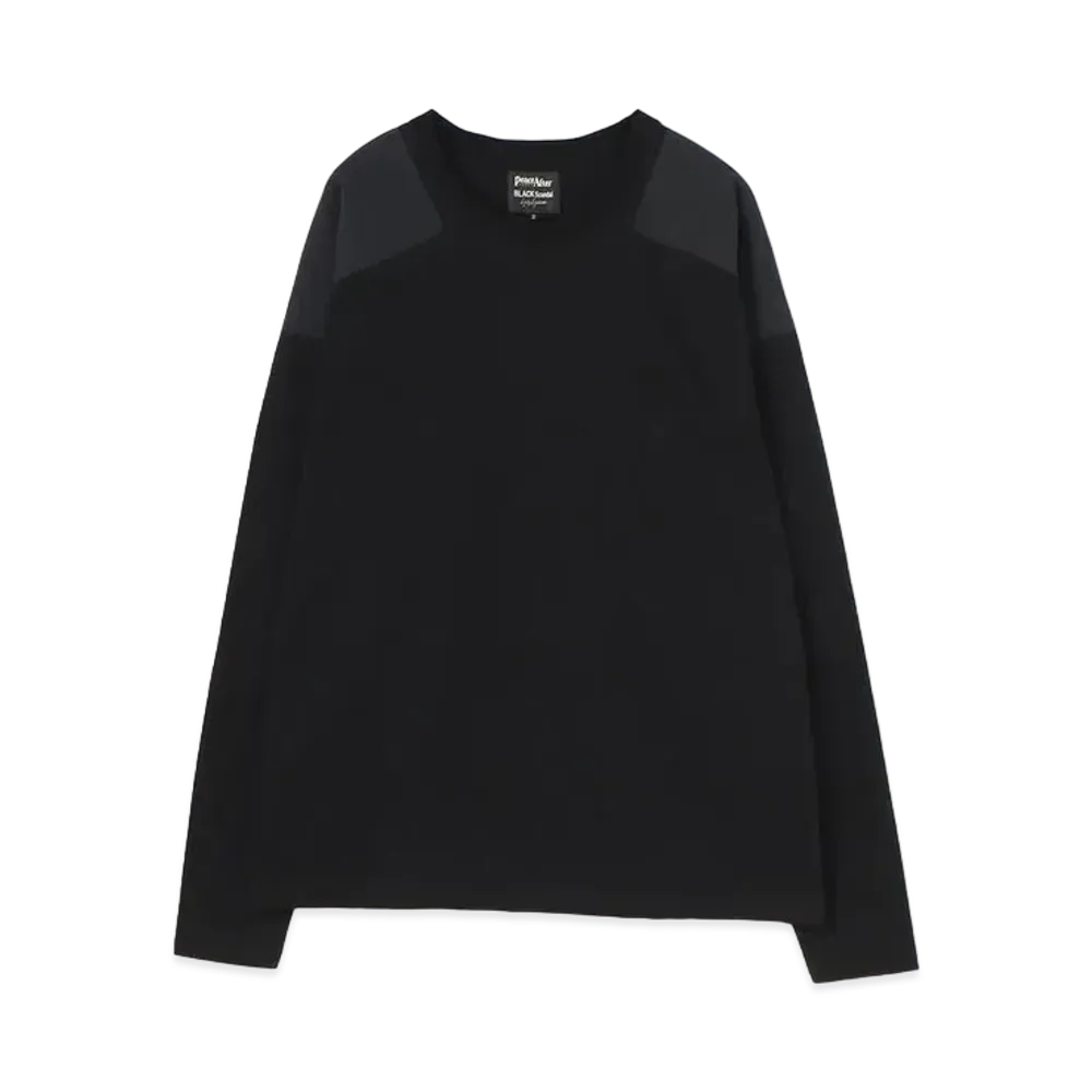Yohji Yamamoto Pour Homme PEACE AND AFTER ROUND NECK SHOULDER PATCH LONG SLEEVES TEE "Black"