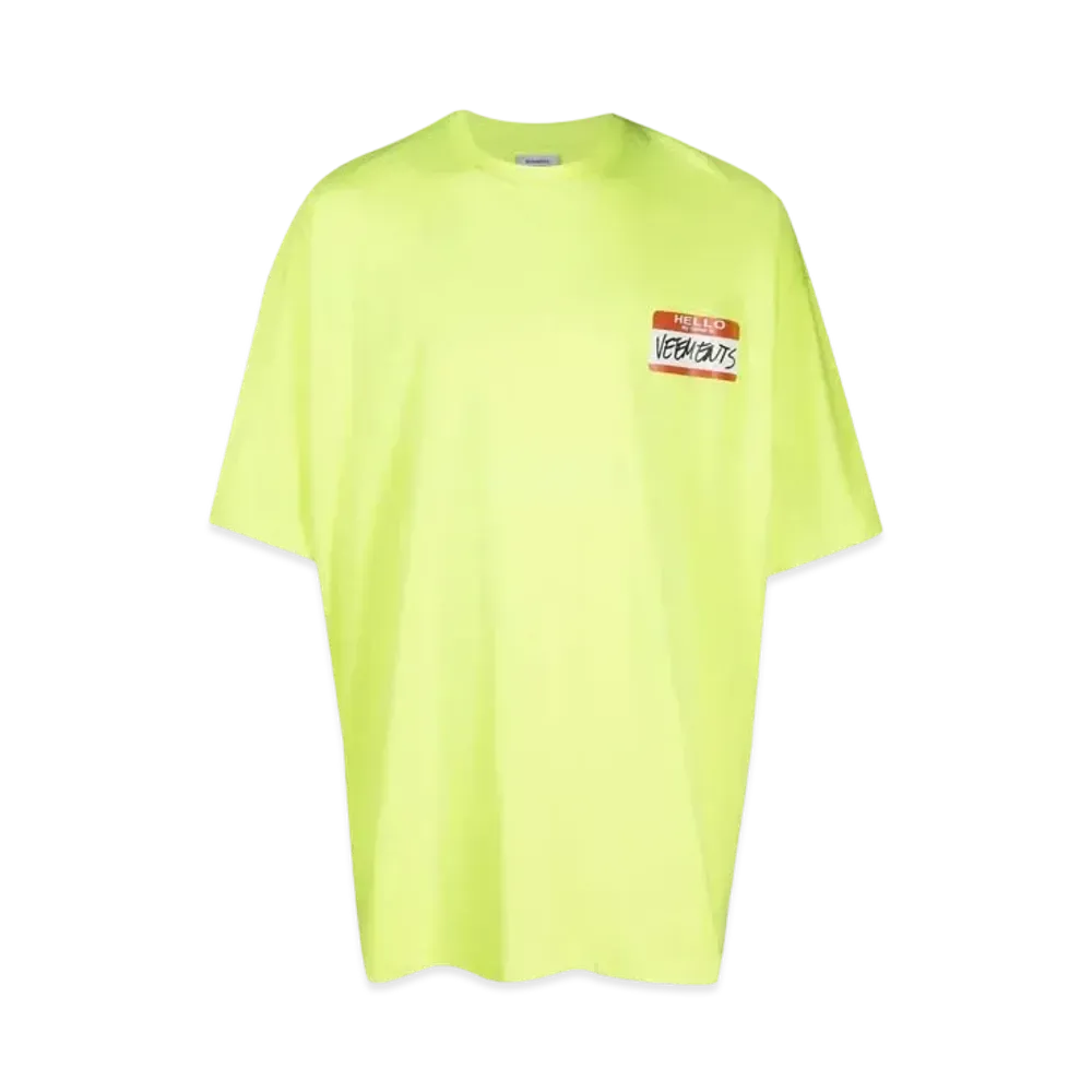 VETEMENTS NAME TAG T-shirt "Neon Green"