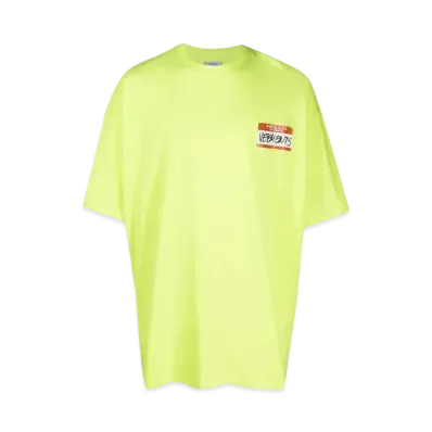 VETEMENTS NAME TAG T-shirt "Neon Green"