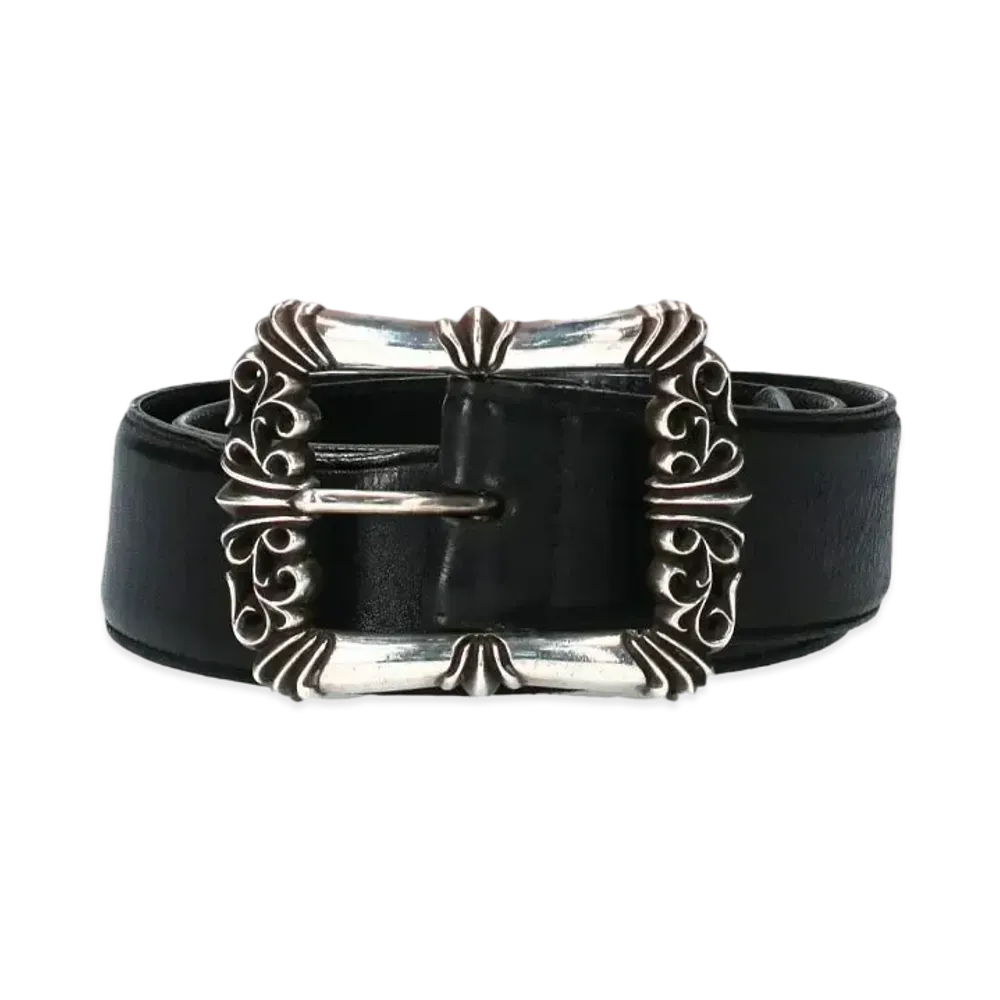 Chrome Hearts Filigree OTJ Buckle Leather Belt "Black/Silver"