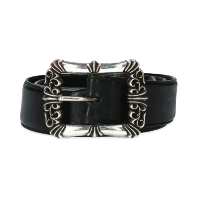 Chrome Hearts Filigree OTJ Buckle Leather Belt "Black/Silver"