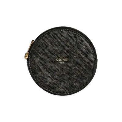 CELINE Coin Purse In Triomphe Canvas "Black"