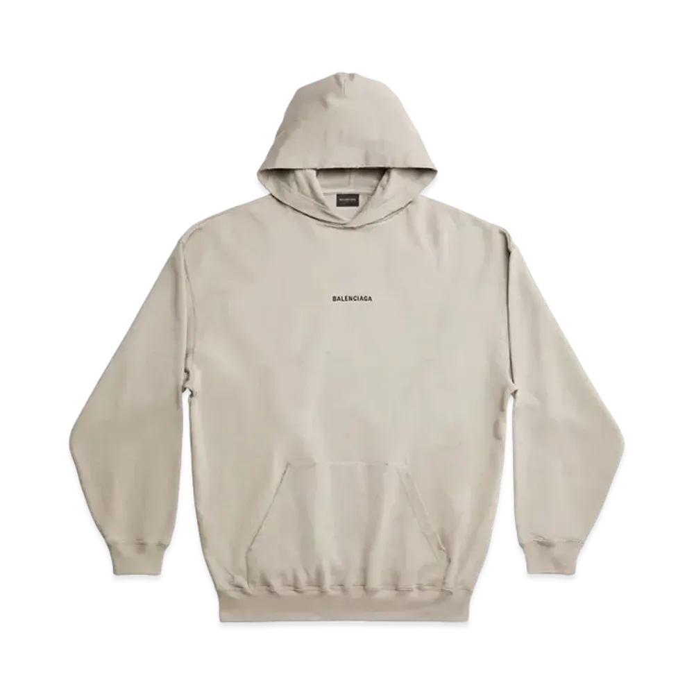 BALENCIAGA MENS Back Hoodie Medium Fit "Beige/Black"