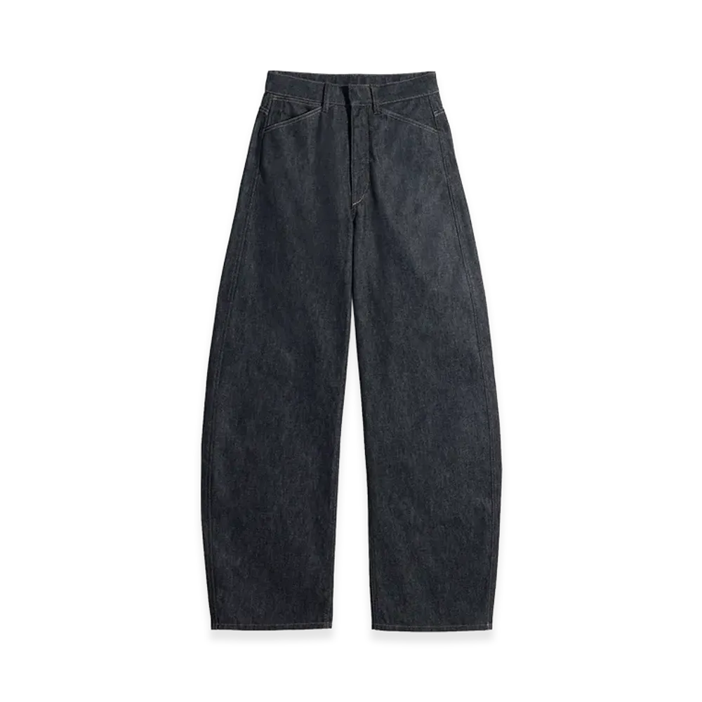 LEMAIRE Women's Denim High Waisted Curved Pants "Slate"