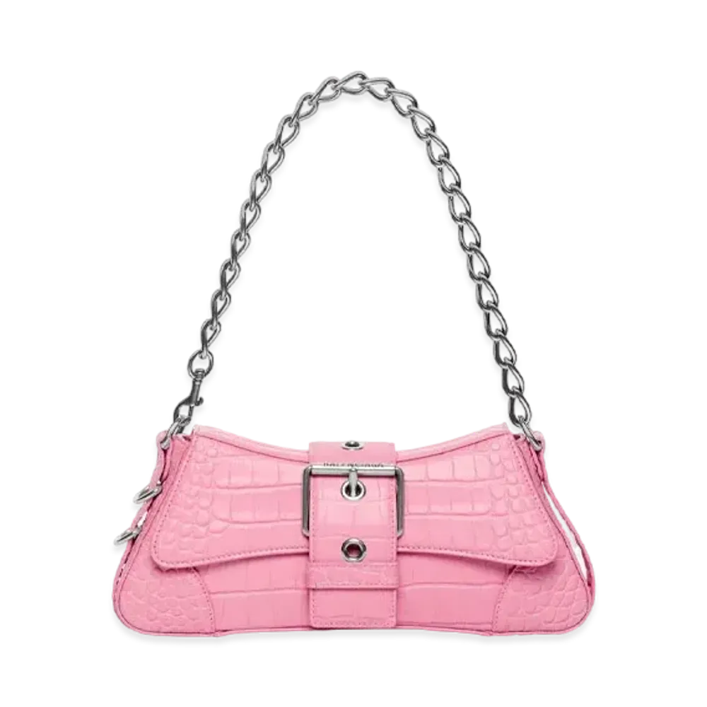 BALENCIAGA Lindsey Cross Body Bag Crocodile "Pink"