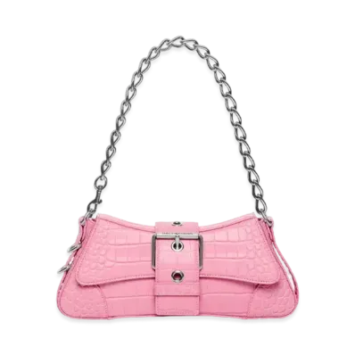 BALENCIAGA Lindsey Cross Body Bag Crocodile "Pink"