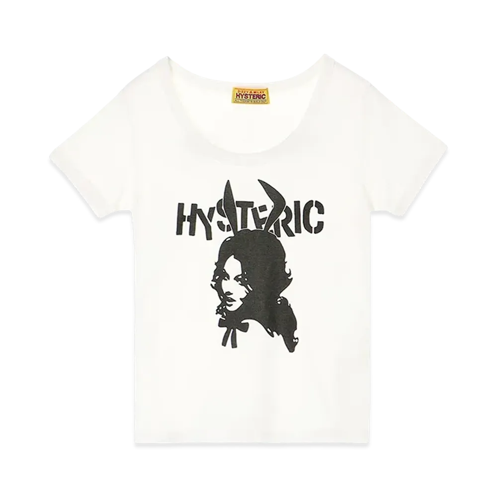 HYSTERIC GLAMOUR Women's Bunny Girl Baby Tee "White"