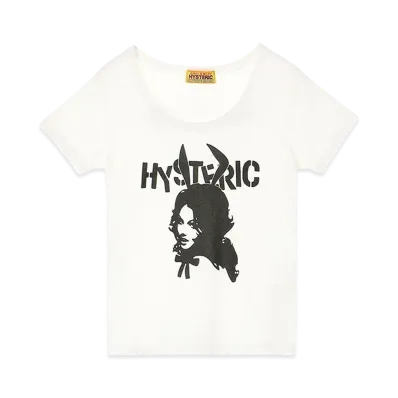 HYSTERIC GLAMOUR Women's Bunny Girl Baby Tee "White"