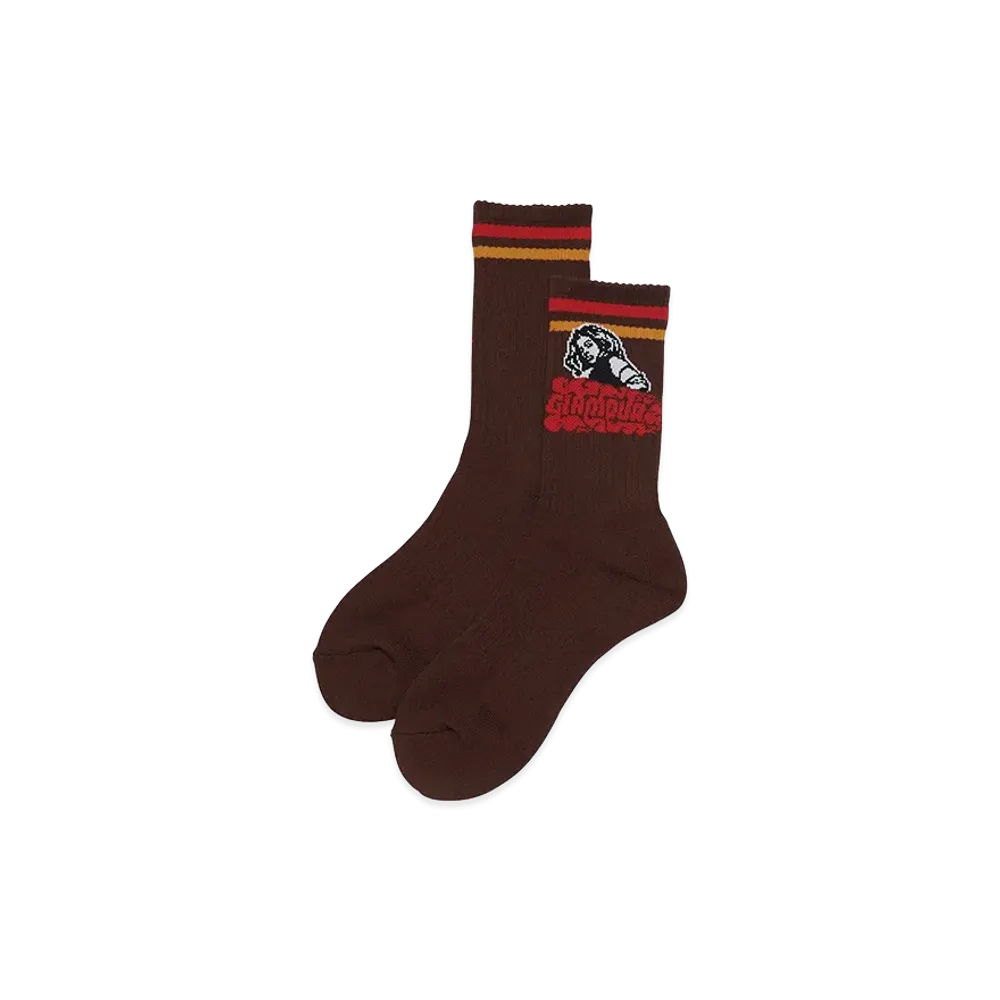 HYSTERIC GLAMOUR VIXEN GIRL Sports Socks "Brown"