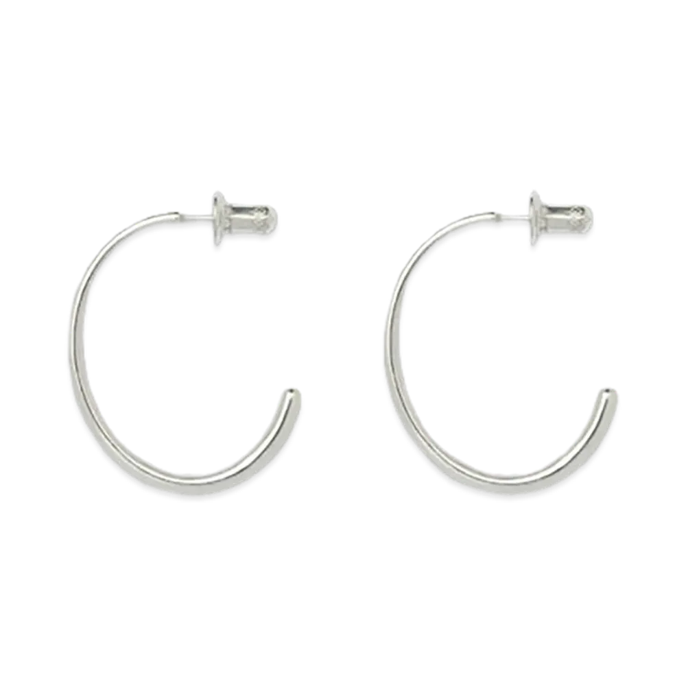 HYKE x END CUSTOM JEWELLERS Women's Small Round Tapered Earrings "Silver"