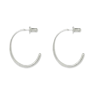 HYKE x END CUSTOM JEWELLERS Women's Small Round Tapered Earrings "Silver"