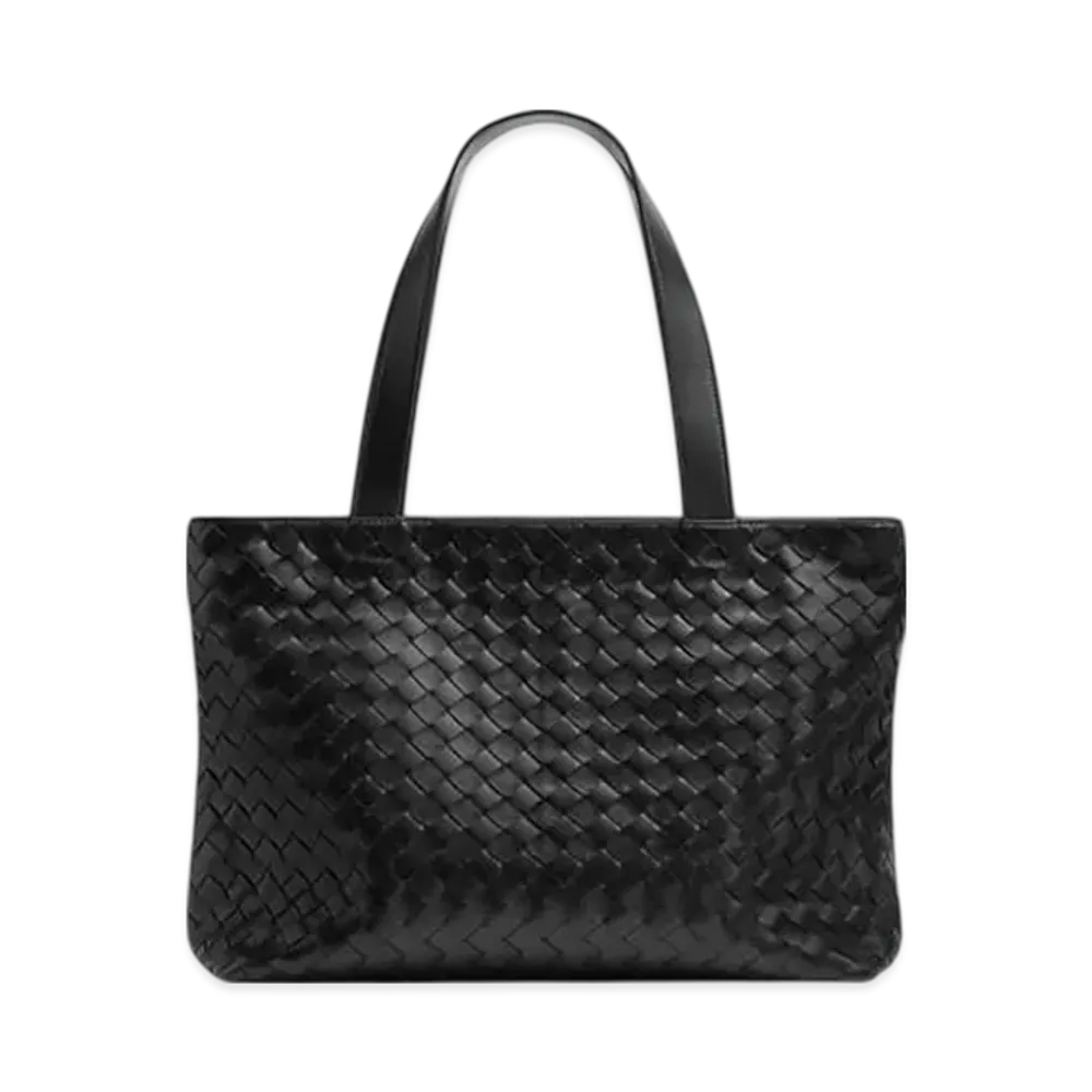 Bottega Veneta Small Intrecciato Zipped Tote "Black"