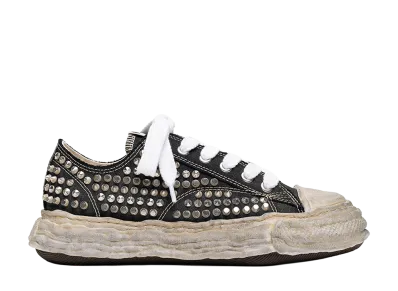 Maison MIHARA YASUHIRO PETERSON23 OG Sole Studded Canvas Low-top Sneaker "Black"