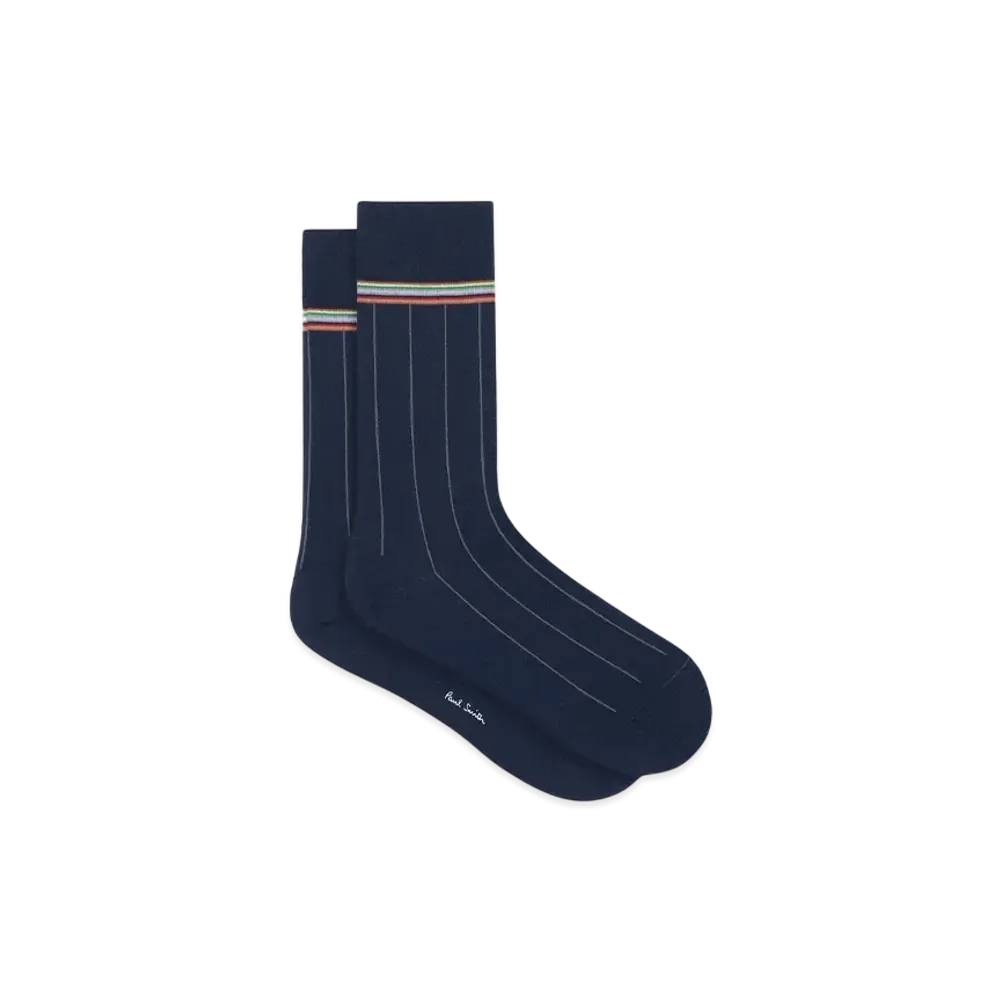 Paul Smith Signature Striped Point Socks "Navy"