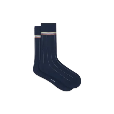 Paul Smith Signature Striped Point Socks "Navy"