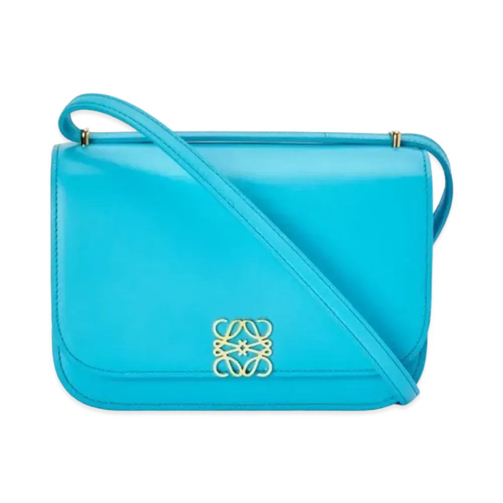 LOEWE Small Goya Bag In Silk Calfskin "Cyan"