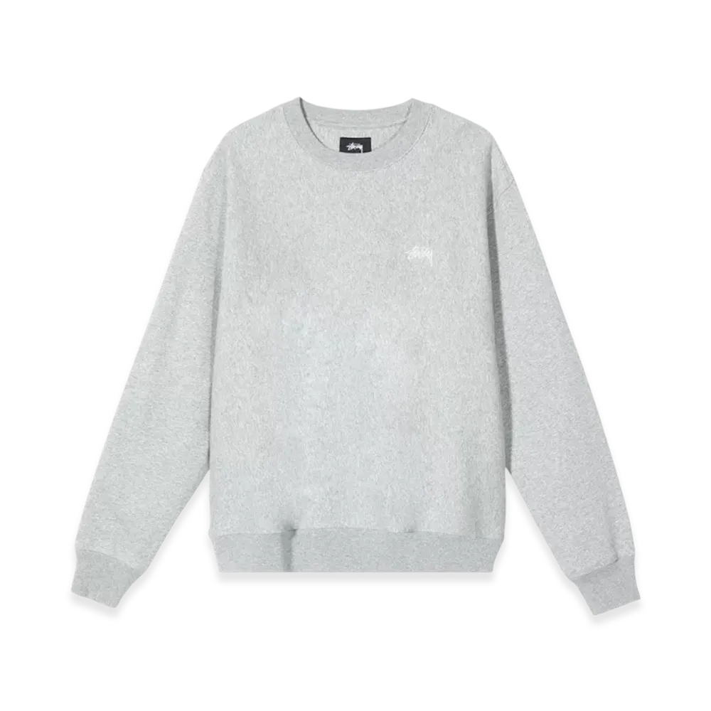 Stussy Stock Logo Crew "Grey Heather"