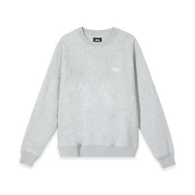 Stussy Stock Logo Crew "Grey Heather"