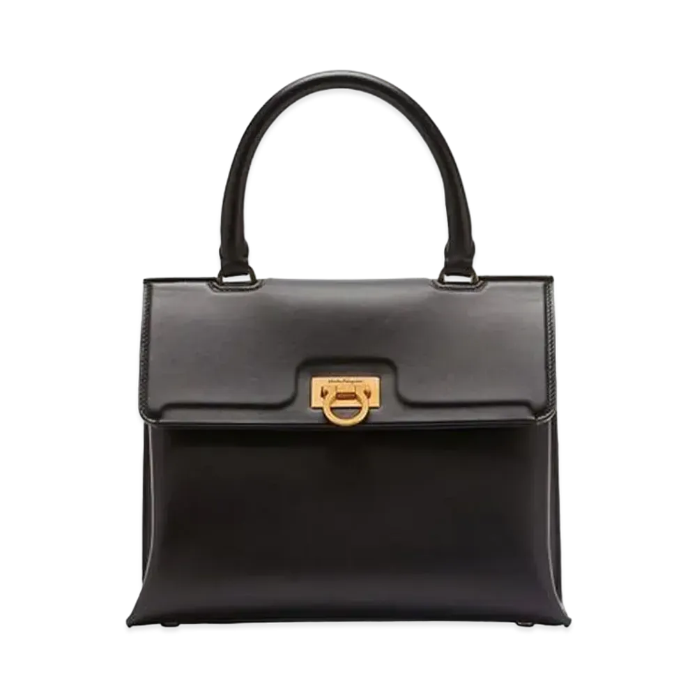 Salvatore Ferragamo Trifolio Top Handle (S) "Black"