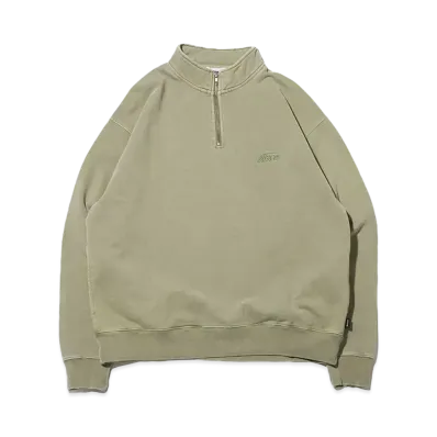 atmos Pigment Dyed Half Zip Sweatshirt "Khaki"