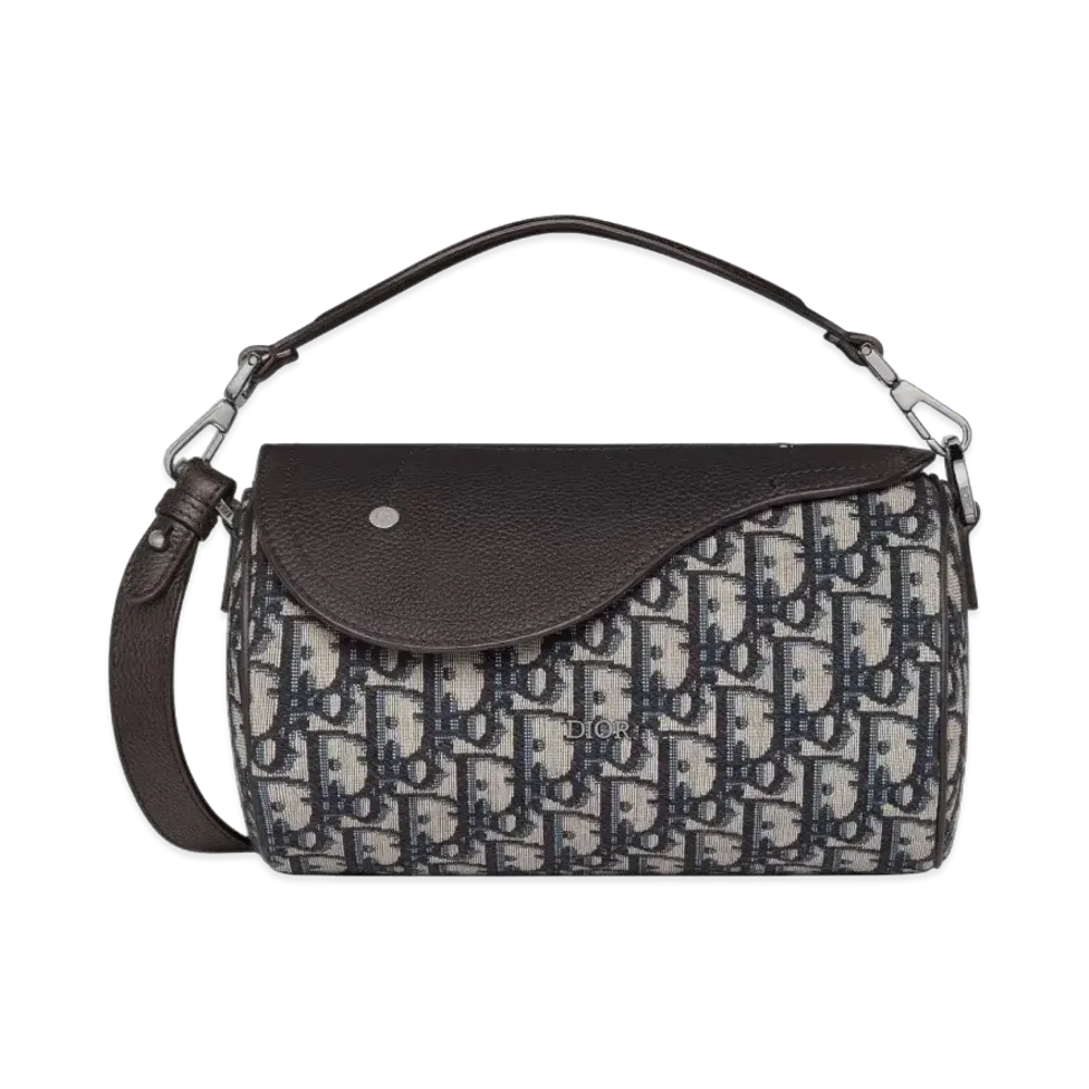 Dior Roller Bag Strap Dior Oblique Jacquard Black Grained Calfskin "Beige/Black"