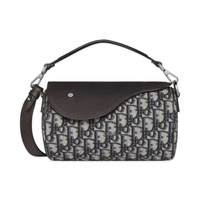 Dior Roller Bag Strap Dior Oblique Jacquard Black Grained Calfskin "Beige/Black"