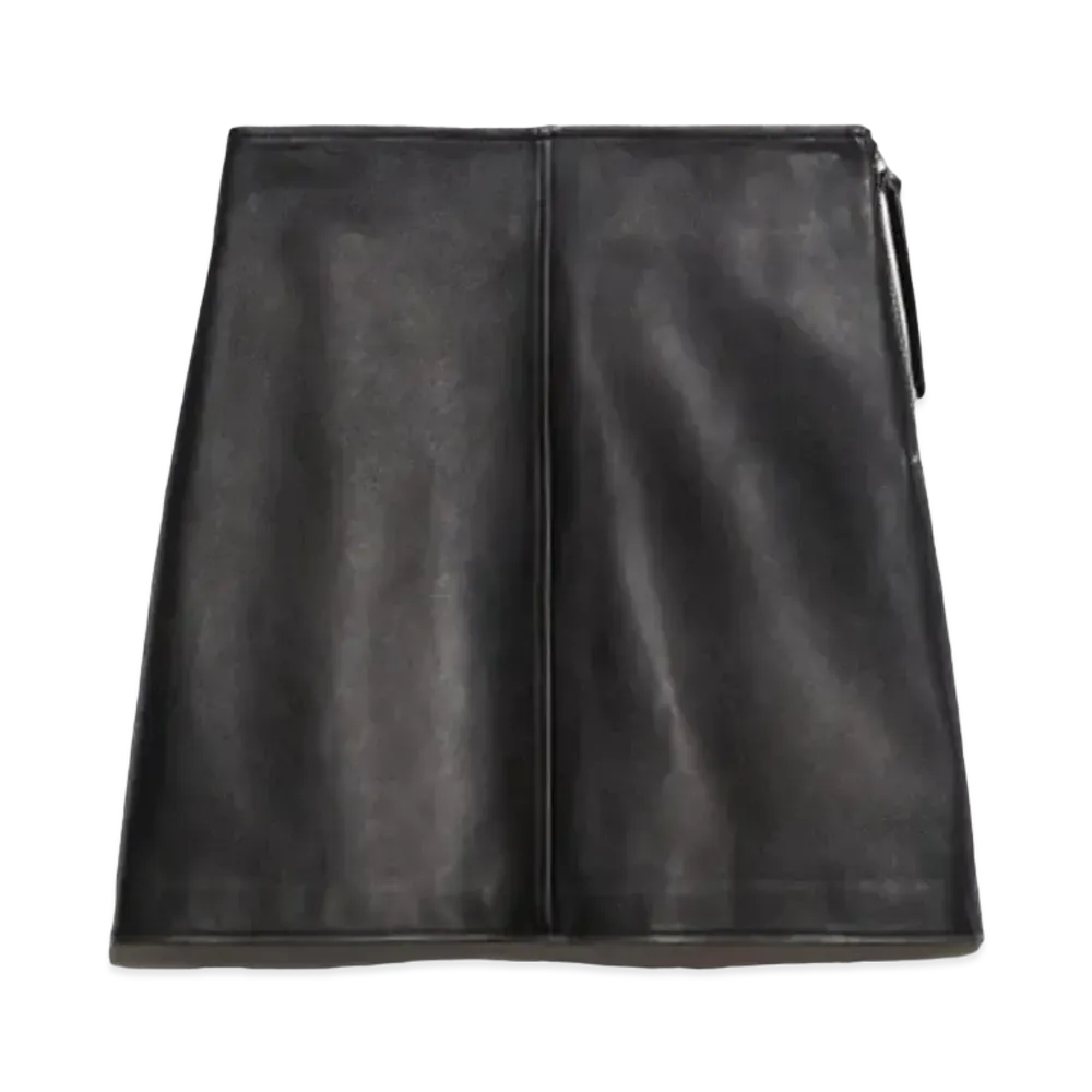 Max Mara Zeria Lamb Leather Mini Skirt "Black"