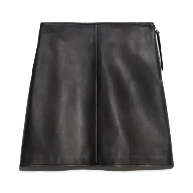 Max Mara Zeria Lamb Leather Mini Skirt "Black"