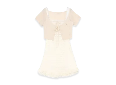 ANDMARY Women's Mona Lace Set Mini Dress "Ivory"