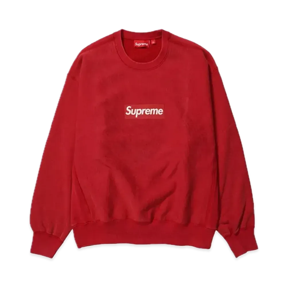 Supreme Washed Box Logo Crewneck "Red"