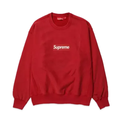 Supreme Washed Box Logo Crewneck "Red"