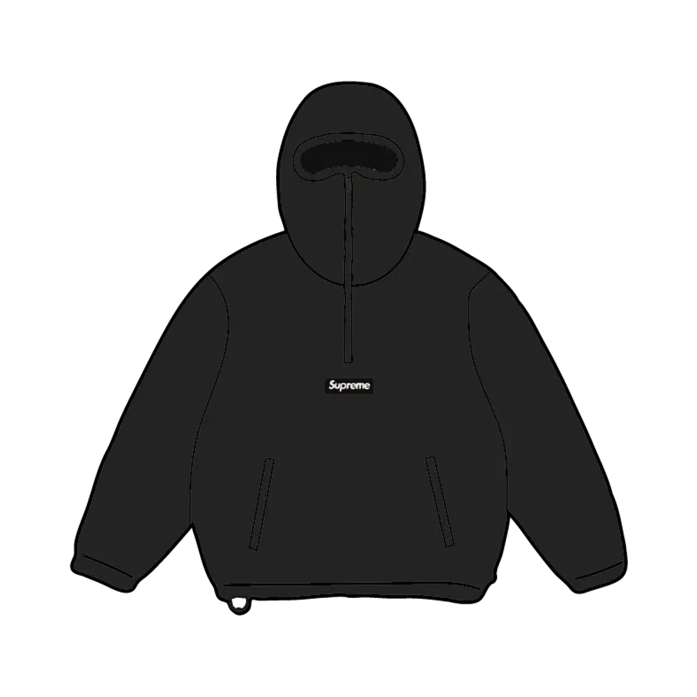 Supreme Polartec Face Mask Half Zip Hooded Sweatshirt "Black"