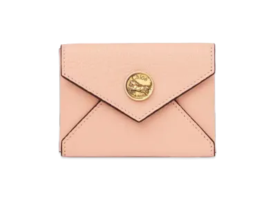 Chloe Women's Grain Leather Envelope Card Holder "Blushy Beige"