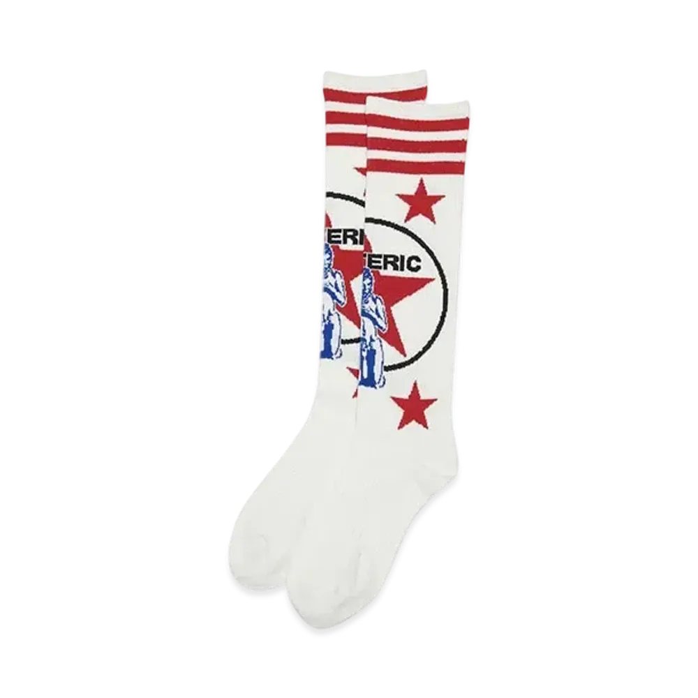 HYSTERIC GLAMOUR Hys Star High Socks "White"
