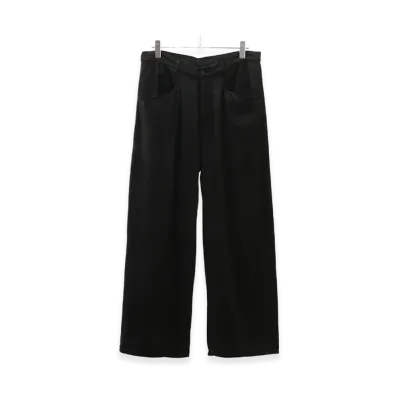 ANCELLM Silk Wide Slacks "Black"