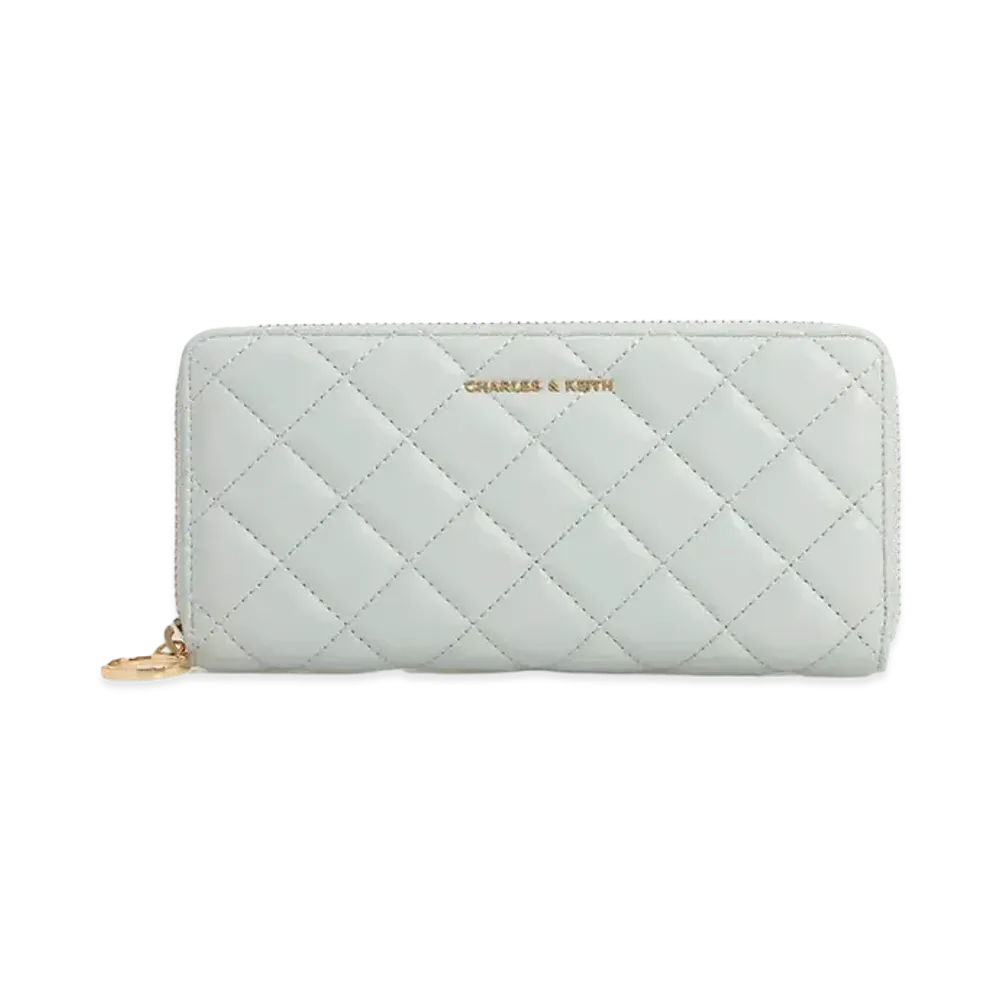 CHARLES & KEITH Cressida Quilt Long Wallet "SageGreen"