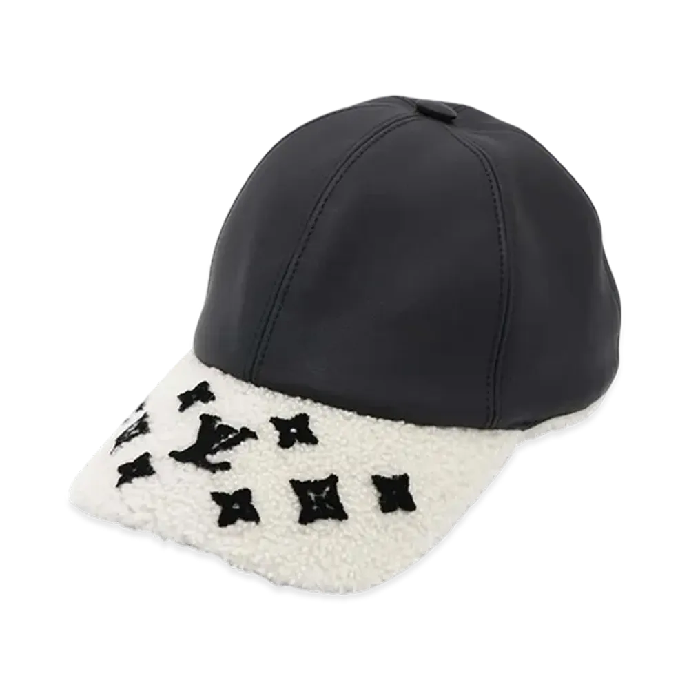 Louis Vuitton Cap Shearing Silk & Lambskin "Noir/Blanc"