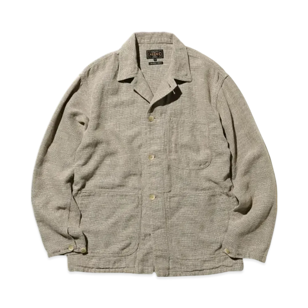 BEAMS MIL Chore Jacket Cotton Linen "Sand"