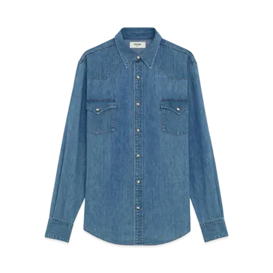 CELINE Western Shirt / Lightweight Denim "Ocean Wash"