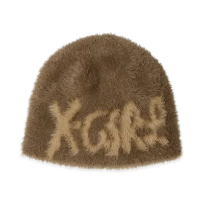 X-Girl Women's Signature Logo Shaggy Beanie "Brown"