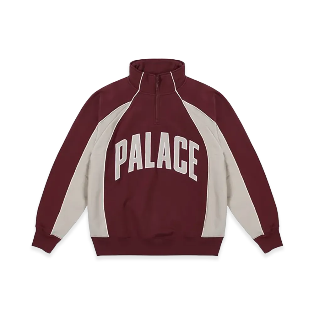 PALACE Courtside 1/4 Zip "Tawny Port/Concrete Grey"