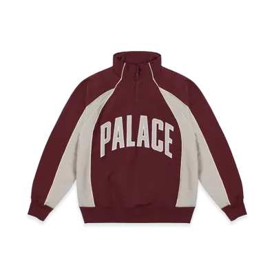 PALACE Courtside 1/4 Zip "Tawny Port/Concrete Grey"
